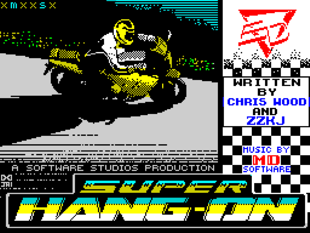 Super Hang On title screen for ZX Spectrum
